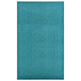 Vidaxl deurmat wasbaar 90x150 cm cyaan - afbeelding 1