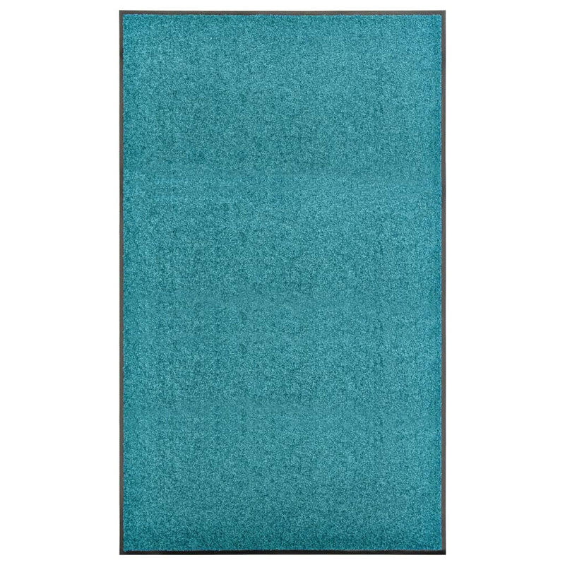 Vidaxl deurmat wasbaar 90x150 cm cyaan