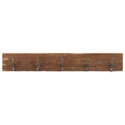 Vidaxl wandkapstok met 5 haken 100x2,5x15 cm massief gerecycled hout - afbeelding 2