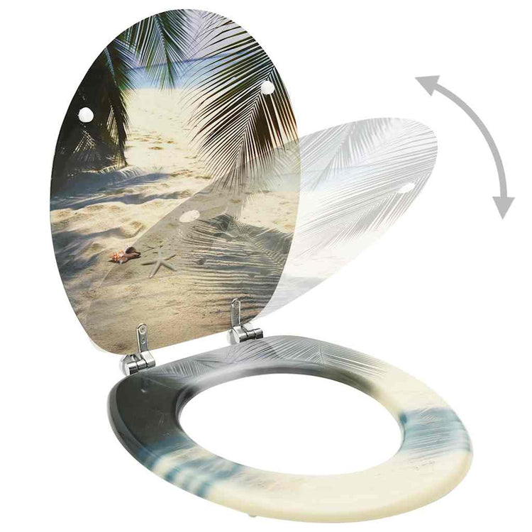 Vidaxl toiletbrillen met deksel 2 st strand mdf