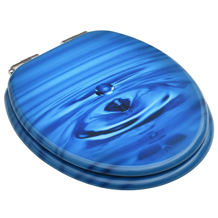 Vidaxl toiletbrillen met soft-close deksel 2 st waterdruppel mdf blauw