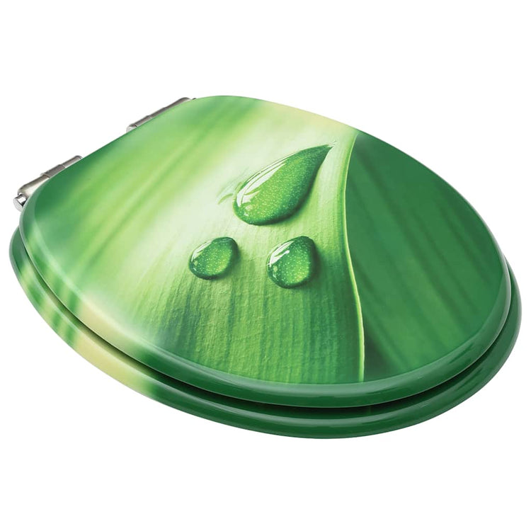 Vidaxl toiletbrillen met soft-close deksel 2 st waterdruppel mdf groen