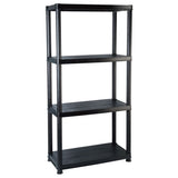 Vidaxl opbergrek 4-laags 61x30,5x130 cm kunststof zwart - afbeelding 2