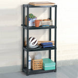 Vidaxl opbergrek 4-laags 61x30,5x130 cm kunststof zwart - afbeelding 1
