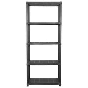 Vidaxl opbergrek 5-laags 71x38x170 cm kunststof zwart - afbeelding 3