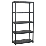 Vidaxl opbergrek 5-laags 85x40x185 cm kunststof zwart - afbeelding 2