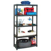 Vidaxl opbergrek 5-laags 85x40x185 cm kunststof zwart - afbeelding 3