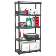 Vidaxl opbergrek 5-laags 85x40x185 cm kunststof zwart - afbeelding 1