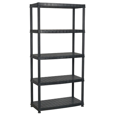 Vidaxl opbergrek 5-laags 91,5x45,7x185 cm kunststof zwart