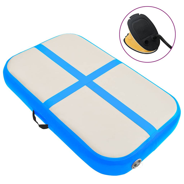 Vidaxl gymnastiekmat met pomp opblaasbaar 60x100x20 cm pvc blauw