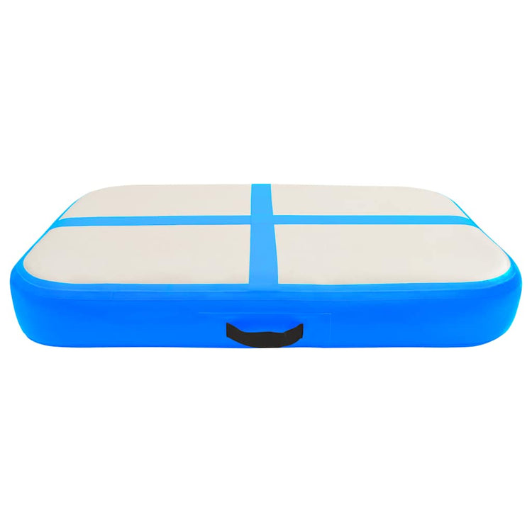 Vidaxl gymnastiekmat met pomp opblaasbaar 60x100x20 cm pvc blauw