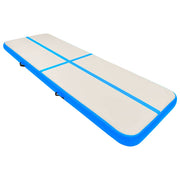 Vidaxl gymnastiekmat met pomp opblaasbaar 300x100x15 cm pvc blauw - afbeelding 2