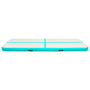 Vidaxl gymnastiekmat met pomp opblaasbaar 300x100x15 cm pvc groen - afbeelding 3