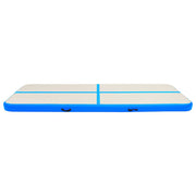 Vidaxl gymnastiekmat met pomp opblaasbaar 400x100x15 cm pvc blauw - afbeelding 3
