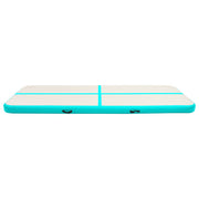 Vidaxl gymnastiekmat met pomp opblaasbaar 500x100x15 cm pvc groen - afbeelding 3