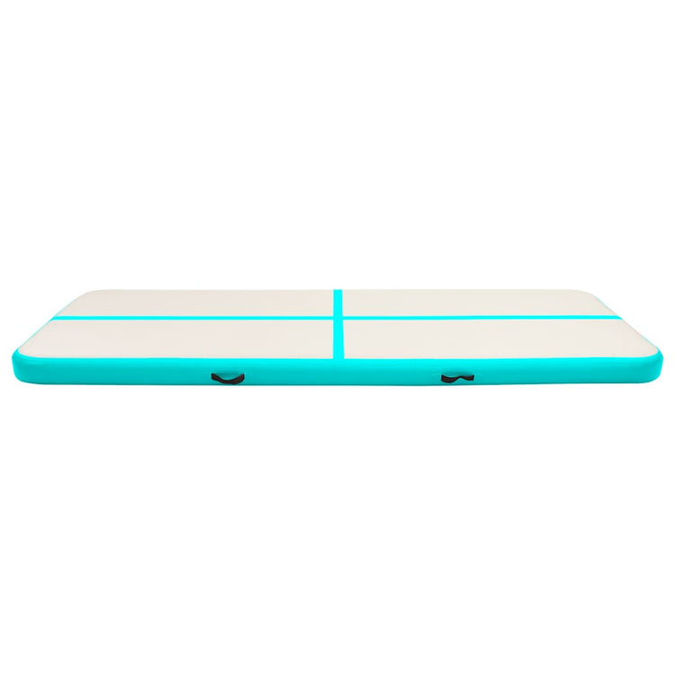 Vidaxl gymnastiekmat met pomp opblaasbaar 500x100x15 cm pvc groen