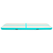 Vidaxl gymnastiekmat met pomp opblaasbaar 600x100x15 cm pvc groen - afbeelding 3