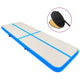 Vidaxl gymnastiekmat met pomp opblaasbaar 800x100x15 cm pvc blauw