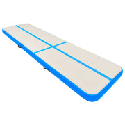 Vidaxl gymnastiekmat met pomp opblaasbaar 800x100x15 cm pvc blauw - afbeelding 2