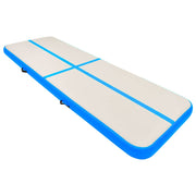 Vidaxl gymnastiekmat met pomp opblaasbaar 300x100x20 cm pvc blauw - afbeelding 2