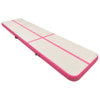Vidaxl gymnastiekmat met pomp opblaasbaar 600x100x20 cm pvc roze