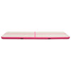Vidaxl gymnastiekmat met pomp opblaasbaar 600x100x20 cm pvc roze