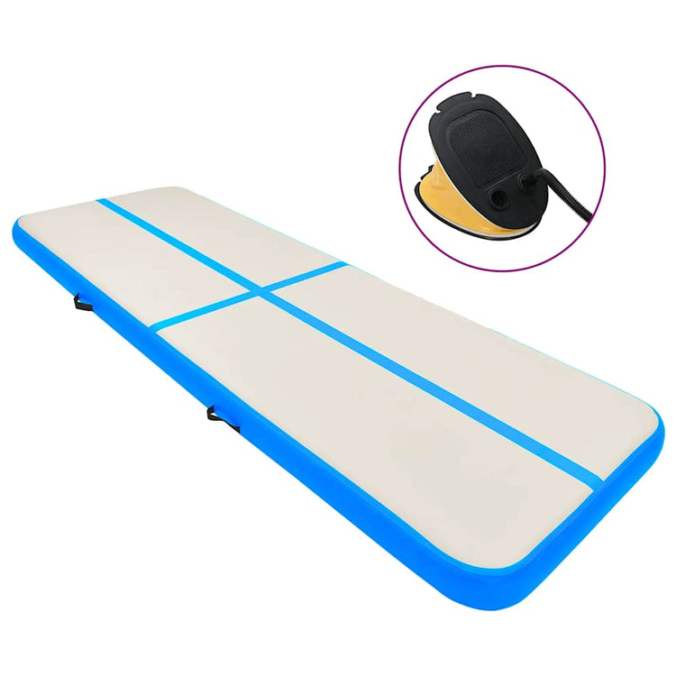 Vidaxl gymnastiekmat met pomp opblaasbaar 700x100x20 cm pvc bauw