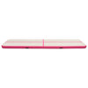 Vidaxl gymnastiekmat met pomp opblaasbaar 800x100x20 cm pvc roze