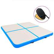 Vidaxl gymnastiekmat met pomp opblaasbaar 200x200x10 cm pvc blauw - afbeelding 1