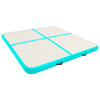 Vidaxl gymnastiekmat met pomp opblaasbaar 200x200x10 cm pvc groen