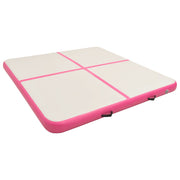 Vidaxl gymnastiekmat met pomp opblaasbaar 200x200x15 cm pvc roze - afbeelding 3