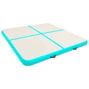 Vidaxl gymnastiekmat met pomp opblaasbaar 200x200x15 cm pvc groen - afbeelding 2