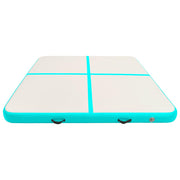 Vidaxl gymnastiekmat met pomp opblaasbaar 200x200x15 cm pvc groen - afbeelding 3