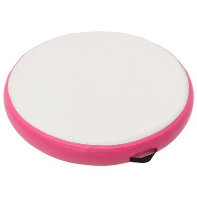 Vidaxl gymnastiekmat met pomp opblaasbaar 100x100x15 cm pvc roze