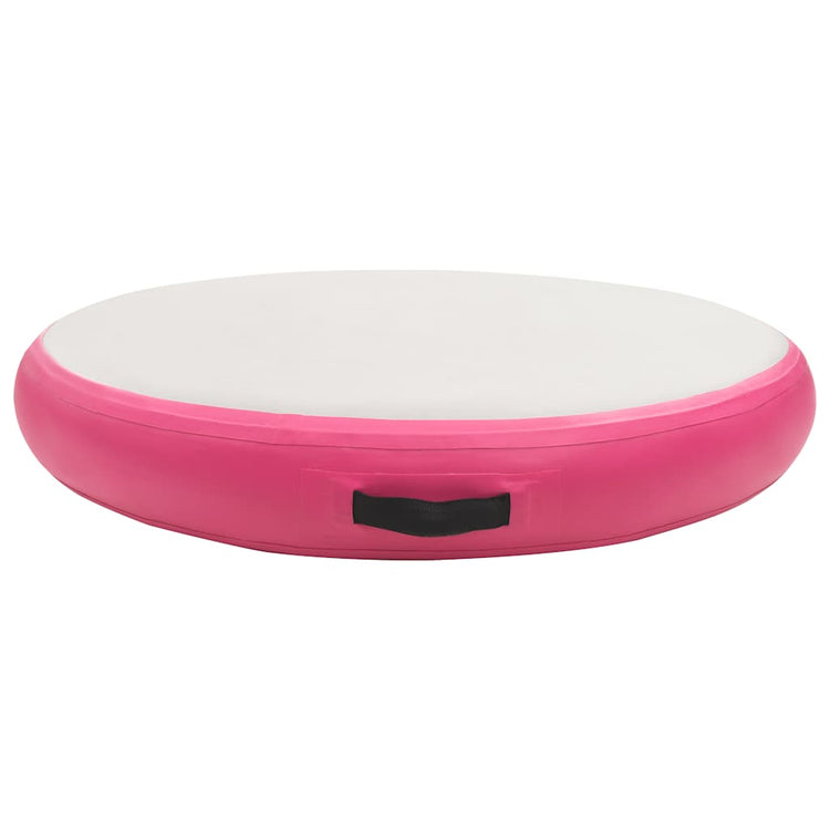 Vidaxl gymnastiekmat met pomp opblaasbaar 100x100x20 cm pvc roze