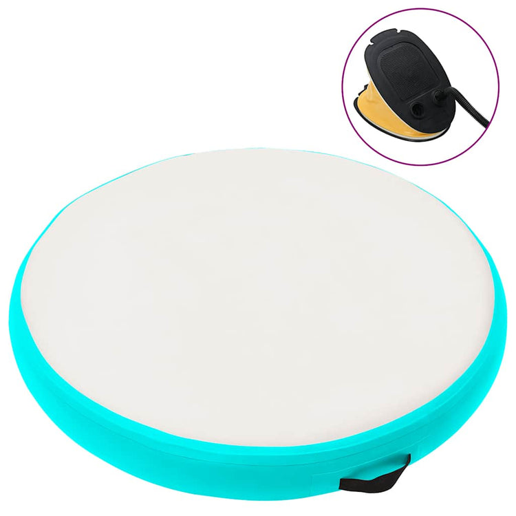 Vidaxl gymnastiekmat met pomp opblaasbaar 100x100x20 cm pvc groen