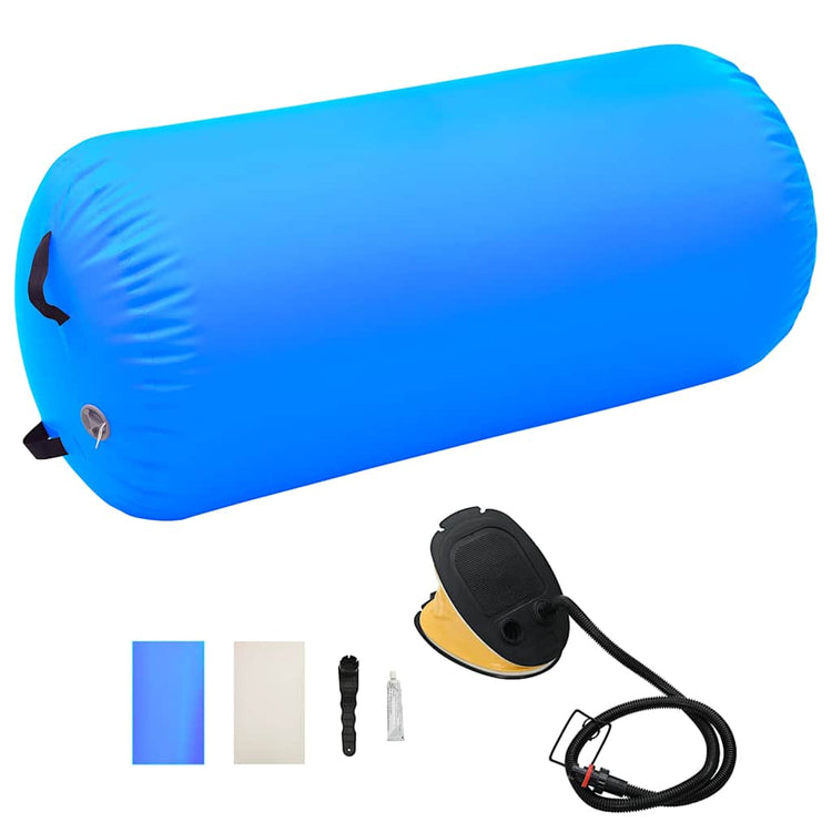Vidaxl gymnastiekrol met pomp opblaasbaar 120x90 cm pvc blauw