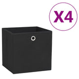 Vidaxl opbergboxen 4 st 28x28x28 cm nonwoven stof zwart - afbeelding 1