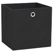 Vidaxl opbergboxen 10 st 28x28x28 cm nonwoven stof zwart - afbeelding 2