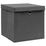 Vidaxl opbergboxen met deksel 4 st 28x28x28 cm zwart - afbeelding 2