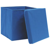 Vidaxl opbergboxen met deksel 4 st 28x28x28 cm blauw - afbeelding 3