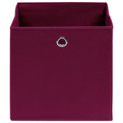 Vidaxl opbergboxen 4 st 28x28x28 cm nonwoven stof donkerrood - afbeelding 3