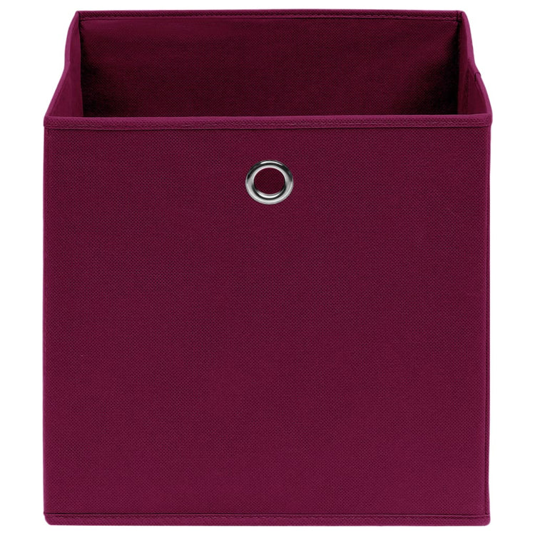 Vidaxl opbergboxen 4 st 28x28x28 cm nonwoven stof donkerrood