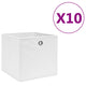 Vidaxl opbergboxen 10 st 28x28x28 cm nonwoven stof wit