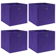 Vidaxl opbergboxen 4 st 28x28x28 cm nonwoven stof paars - afbeelding 1