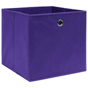 Vidaxl opbergboxen 4 st 28x28x28 cm nonwoven stof paars - afbeelding 2