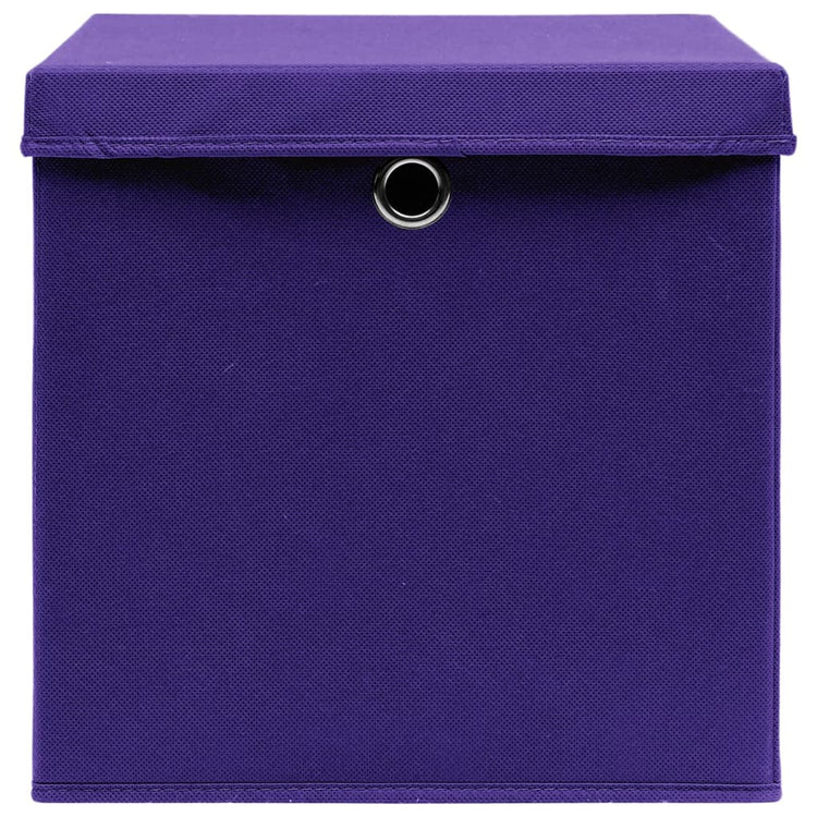 Vidaxl opbergboxen met deksel 4 st 28x28x28 cm paars
