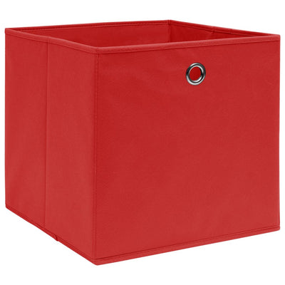 Vidaxl opbergboxen 10 st 28x28x28 cm nonwoven stof rood