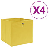 Vidaxl opbergboxen 4 st 28x28x28 cm nonwoven stof geel - afbeelding 1