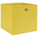 Vidaxl opbergboxen 4 st 28x28x28 cm nonwoven stof geel - afbeelding 2